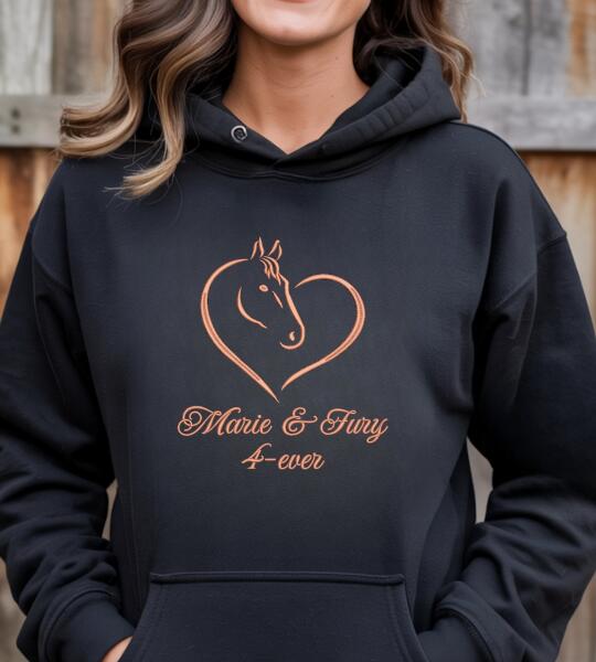 Hoodie met Paardenhoofdje in hartvorm