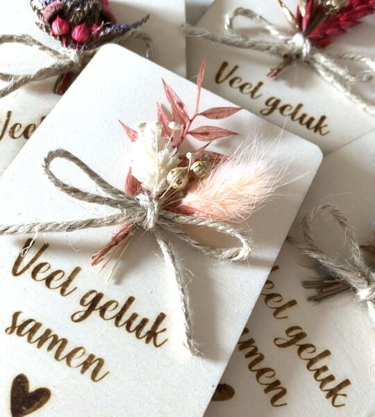 Houten kaart Veel Geluk Samen