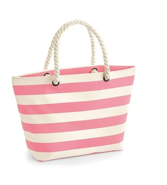 Nautical strandtas – geborduurd met naam – 100% katoen canvas