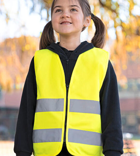 Gilet Fluorescent pour Enfant avec Fermeture Éclair