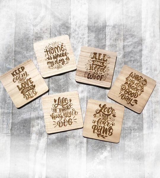 Set onderzetters honden