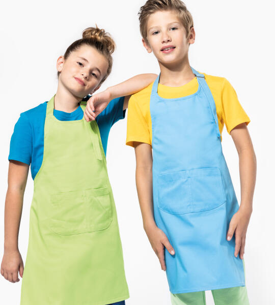 Kinderschort katoen met zak – personaliseerbaar met naam of logo