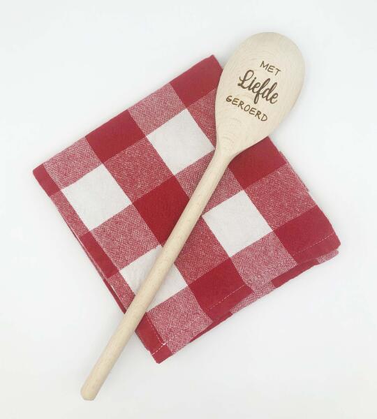 Houten Lepel met Gravure