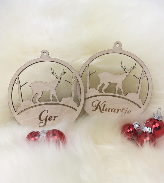 Boule de Noël cerfs personnalisée