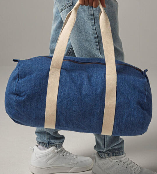 Denim Barrel Bag
