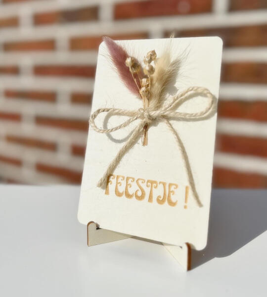Houten kaart Feestje