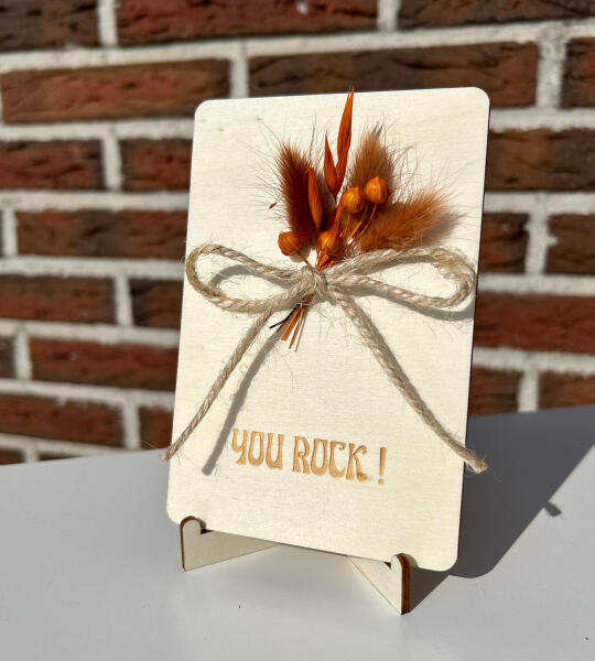 Houten kaart You Rock