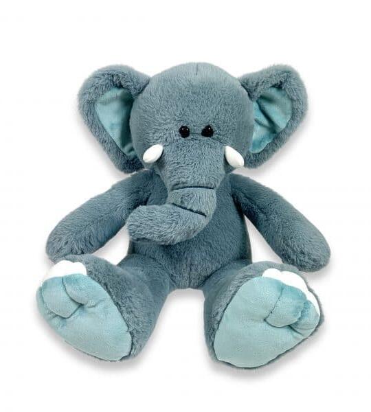 Knuffel Olifant blauw met gepersonaliseerd T-shirtje