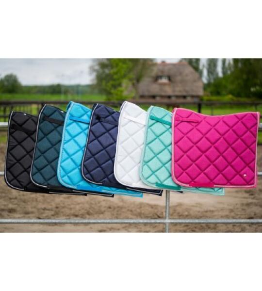 Luxe anatomisch dressuur zadeldekje met naam | Glitter &amp; borduring