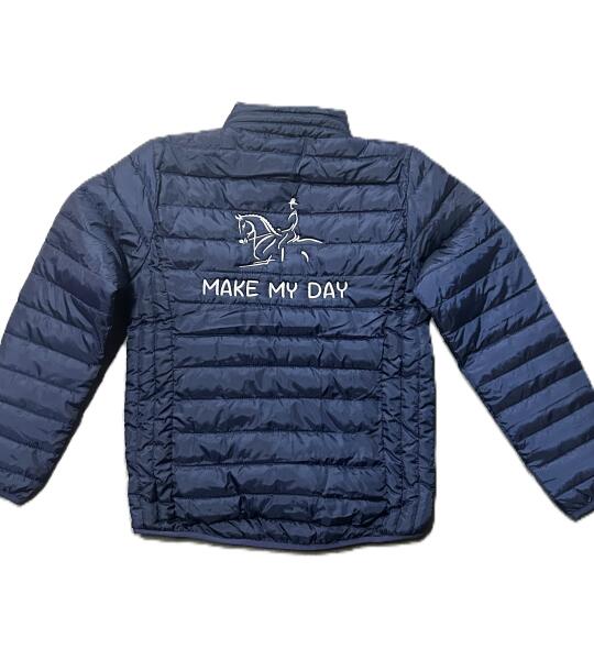 Dames winterjas met paardenlijntekening &amp; tekst