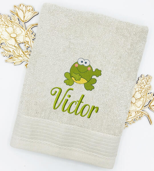 Handdoekenset met naam en kinderfiguurtje