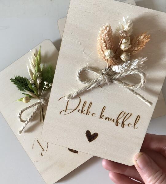 Houten kaart Dikke knuffel