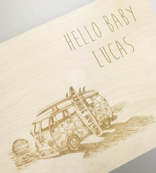 Houten Opbergkist met Klapdeksel – Gepersonaliseerd met Gravure