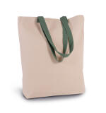 Gepersonaliseerde canvas shopper met plooi en contrasterende hengsels
