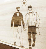 Houten tissuebox – fineline design 2 bruidegommen