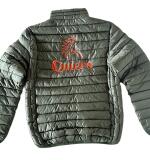 Winterjas met paardenlijntekening & tekst