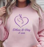 Sweat avec tête de cheval en forme de cœur