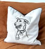 Canvas Kussensloop met Lijntekening van Jouw Foto