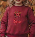 Sweat de Noël enfant licorne – Brodé avec prénom | Doux et confortable