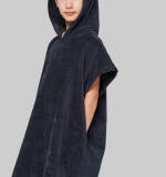 Kinderponcho met capuchon van badstof