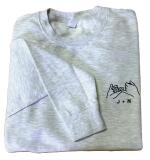 Sweater met Geborduurde Lijntekening van Jouw Foto