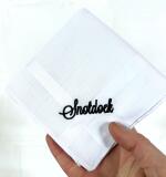 Mouchoir homme blanc brodé - 40x40 cm