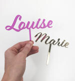 Topper de gâteau prénom Acrylic