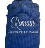 Peignoir Nid d’Abeille avec Col Châle