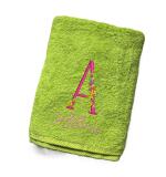 Drap de bain avec monogramme floral & prénom