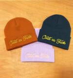 Gebreide beanie met omslag