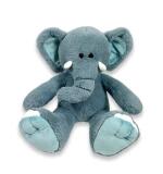 Knuffel Olifant blauw met gepersonaliseerd T-shirtje