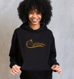 Hoodie met elegante lijntekening van paardje
