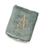 Serviette avec monogramme floral & prénom