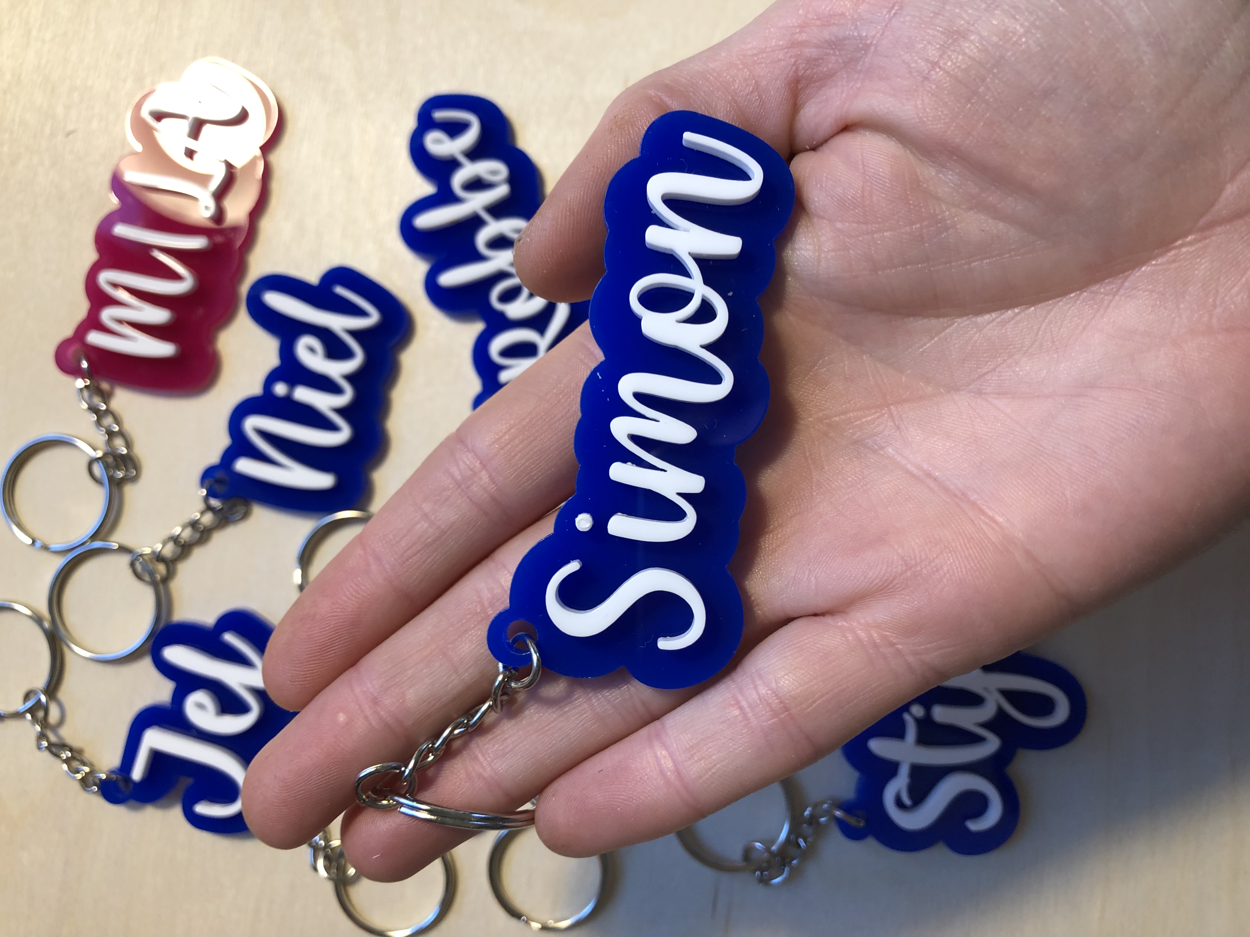 Sleutelhangers in acryl