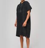 Uniseks poncho met capuchon van badstof