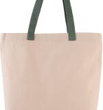 Gepersonaliseerde canvas shopper met plooi en contrasterende hengsels