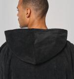 Uniseks poncho met capuchon van badstof