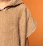 Kinderponcho met capuchon van badstof