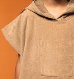 Kinderponcho met capuchon van badstof