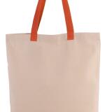 Gepersonaliseerde canvas shopper met plooi en contrasterende hengsels