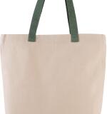 Gepersonaliseerde canvas shopper met plooi en contrasterende hengsels