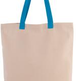 Gepersonaliseerde canvas shopper met plooi en contrasterende hengsels