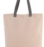 Gepersonaliseerde canvas shopper met plooi en contrasterende hengsels