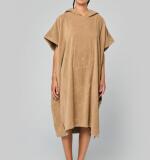 Uniseks poncho met capuchon van badstof