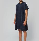 Uniseks poncho met capuchon van badstof