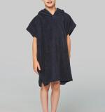 Kinderponcho met capuchon van badstof
