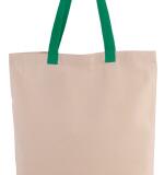 Gepersonaliseerde canvas shopper met plooi en contrasterende hengsels