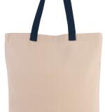 Gepersonaliseerde canvas shopper met plooi en contrasterende hengsels