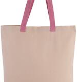 Gepersonaliseerde canvas shopper met plooi en contrasterende hengsels