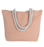 Gepersonaliseerde katoenen totebag in marinestijl – geborduurd, grote capaciteit